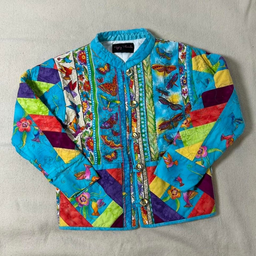 Colorful Patchwork Jacket Multicolor Gypsy Thread… - image 1